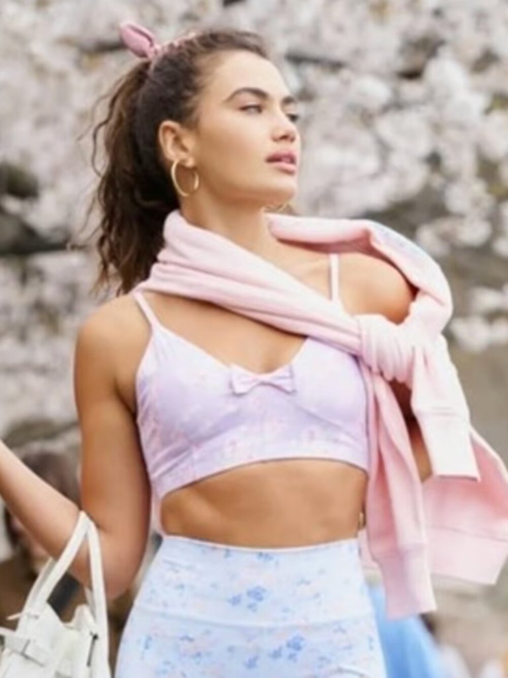 LoveShackFancy NWOT Set: Corene Floral Active Skort & Active Bra, Hibiscus